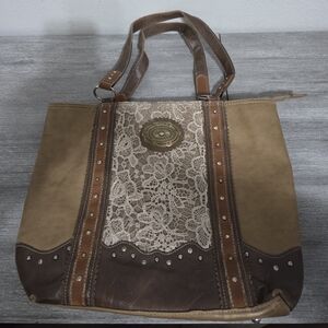Women's Justin Concealed Carry Lace Inlay Tote/Shoulder Bag